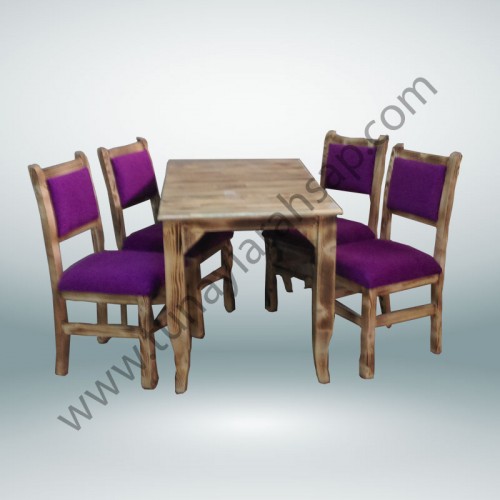 mss0035 Güner Ahşap Masa Sandalye (Vernikli)